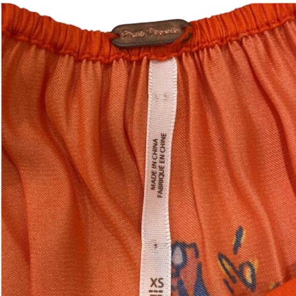 Free People Top Fall XS Blouse Oversized Flowy Cottage Boho Shirt Billowy 70s - Picture 13 of 17